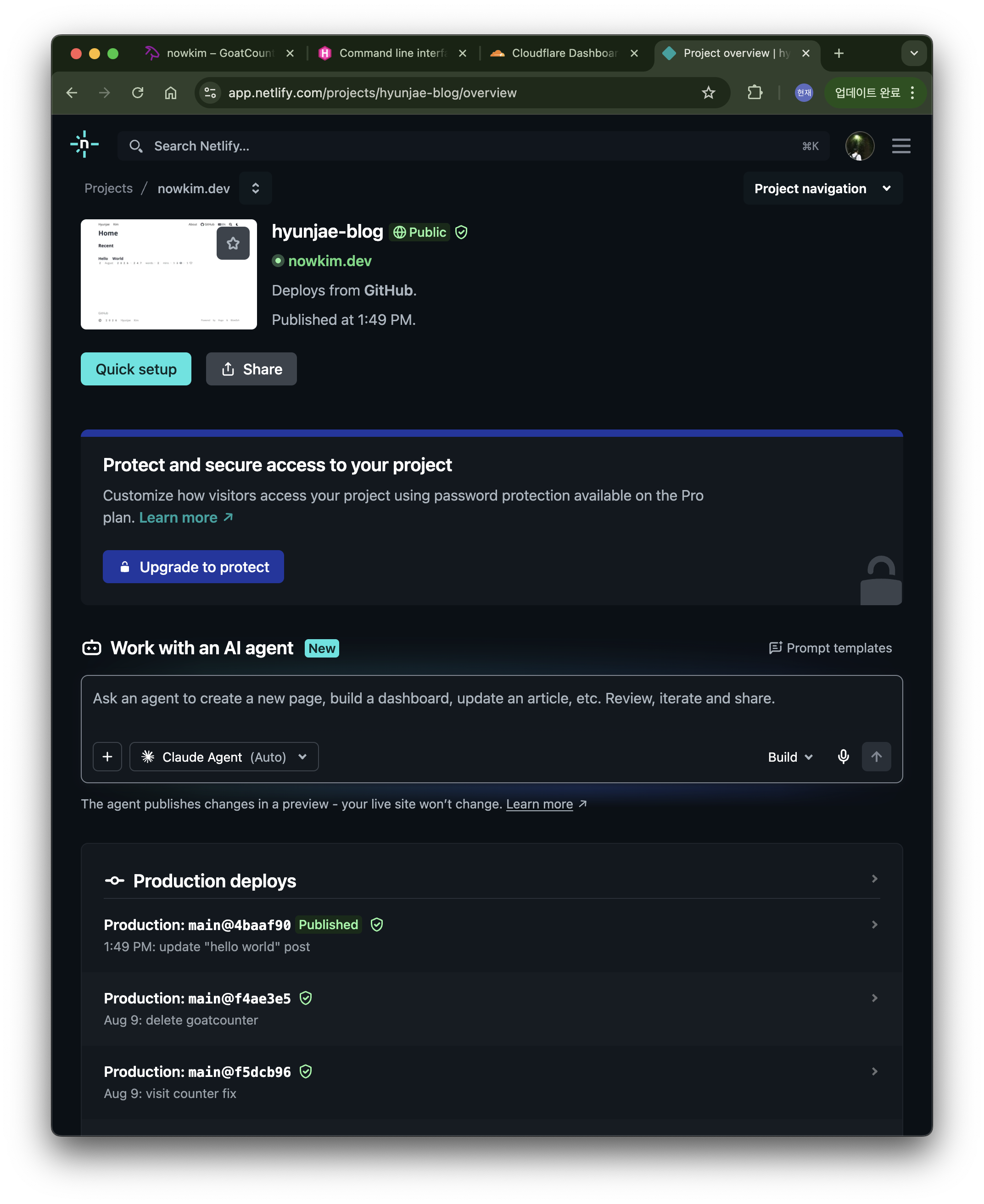 Connecting the GitHub repository in Netlify