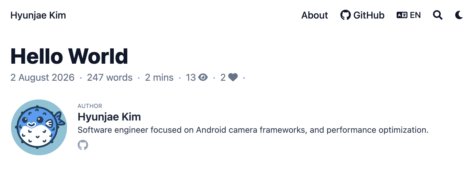 The views and likes area on a post